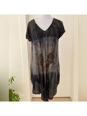 SHORELINE Bathing Suit Coverup Semi Sheer Popover Style Lightweight Neutral Tone